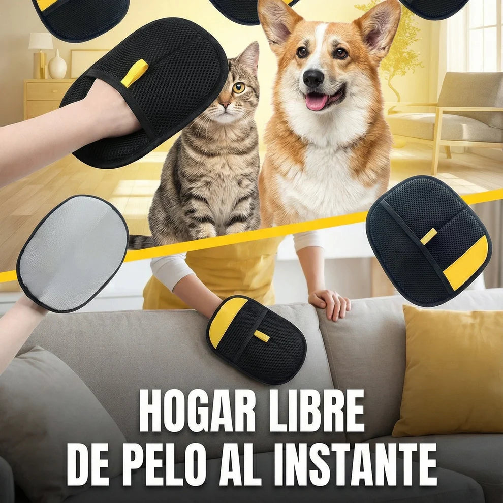 Guante Masajeador Quita Pelos - Elimina Pelusa y Mima a tu Mascota